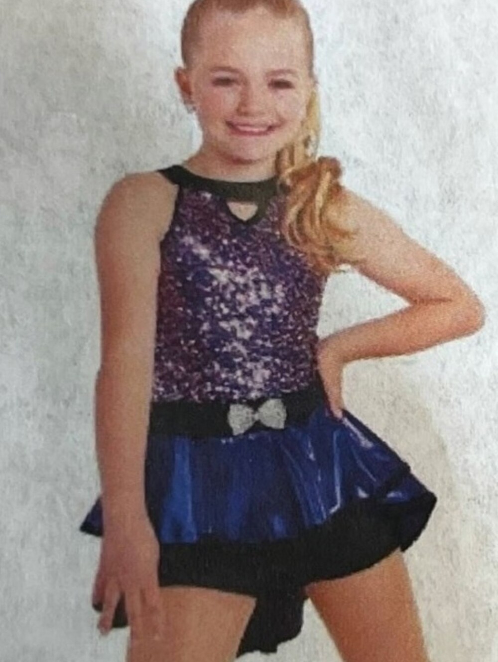 GIRLS BLUE SEQUIN COSTUME DANCE PERFORMANCE SIZE CHILD XL ONLY DRY CLEAN Pagent